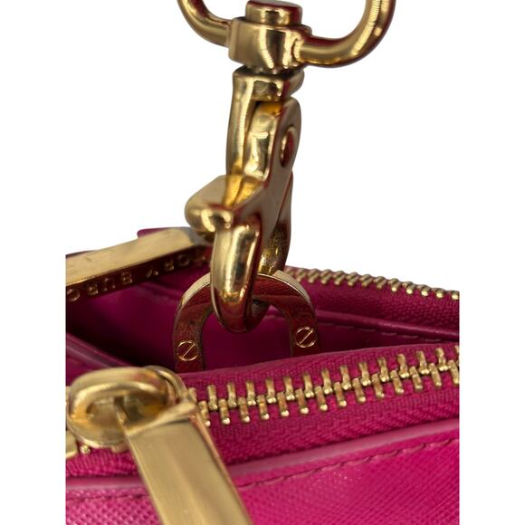Tory Burch Robinson Saffiano Leather Double Zip Tote Crossbody Large Fuschia - Picture 4 of 16
